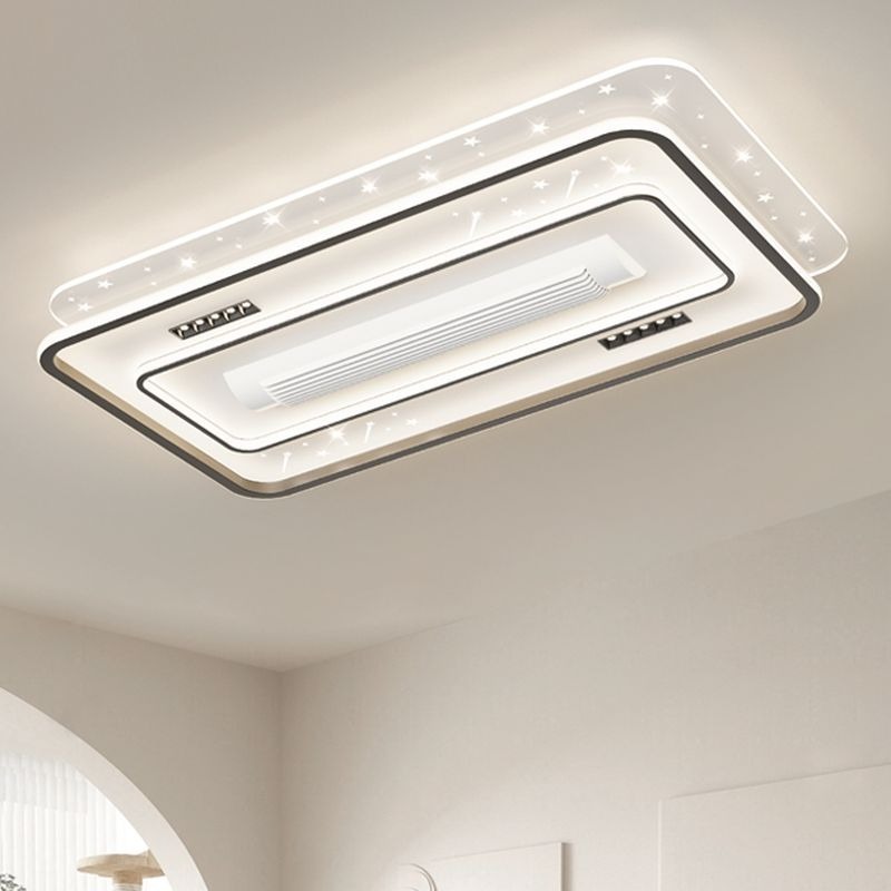 Modern LED Home Ceiling Light Bladeless Flush Mount Ceiling Fan Invisible Design Dimmable Lamp for Residential Commercial