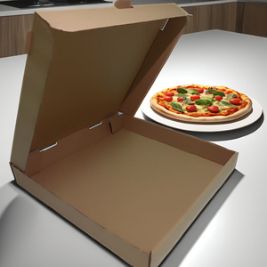 Caja de <span class=keywords><strong>pizza</strong></span> de cartón corrugado Kraft simple SP2769, personalizable con logotipo personalizado, caja de <span class=keywords><strong>pizza</strong></span> marrón de papel Krafe - Product Image 1