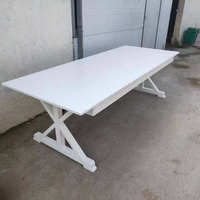 Table de ferme rectangulaire pliable en bois pour événements, fêtes, extérieur, mariage, 160, 200, 240 cm, 8 pieds