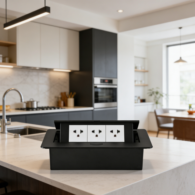 Lift Recessed Hidden Pop Up Power Socket Furniture Embedded Desktop Outlet