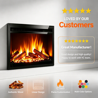 Cheminée électrique encastrée 1500W avec télécommande, insert de chauffage multi-flammes intégré pour le chauffage et la décoration de la maison
