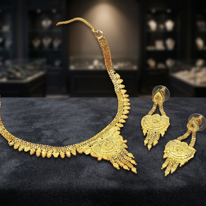 En gros, Parure de bijoux de mode en laiton plaqué or 14K 18K 24K, design traditionnel, comprenant des colliers courts, Oro Joyeria - Product Image 3
