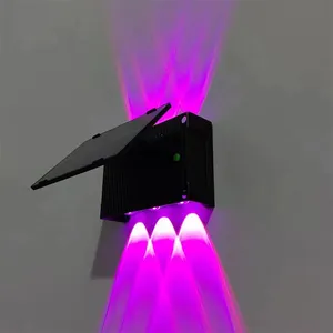 Zonne-Energie Wandlamp Buiten Waterdicht 6led Op En Neer Lichtgevende Verlichting Tuin Huisdecoratie Muur Wasmachine Schijnwerper