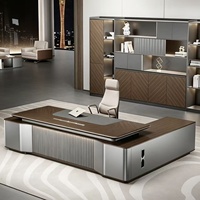 Fournisseur direct d'usine, bureau de direction moderne en forme de L, bureau de patron, bureau de directeur, table de bureau en bois avec chaise pour la maison, l'école