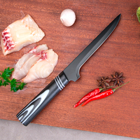 Couteau à désosser de 6 pouces en acier inoxydable, revêtement noir antiadhésif, couteau de boucher aiguisé pour viande, filet de poisson, découpe et finissage en cuisine