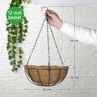 Offre Spéciale : Paniers en fil métallique avec doublure en coco de 8 pouces, pots suspendus pour plantes d'intérieur, pots à fleurs suspendus pour balustrades