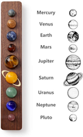 Ensemble de boules de cristal gemmes naturelles, système solaire de 10 pouces, 9 planètes, galaxie, univers, cristaux de guérison avec boîte en bois, cadeau créatif pour la maison