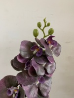 Fleurs d'orchidées artificielles, orchidées au toucher réel, latex, longues tiges, branches de phalaenopsis, 9 têtes d'orchidées pour mariage, décoration de la maison, décoration de mariage