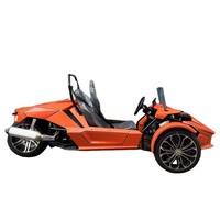 Tricycle à moteur Fantasy Orange 350CC à essence, modèle T-Rex de course, pour adulte, carrosserie ouverte, utilitaire