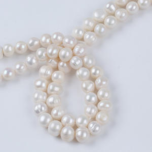 Perles d'eau douce naturelles de 10-11 mm en gros de Zhuji, perles de pomme de terre à perforer, collier DIY, bijoux, perles en vrac, accessoires, matériaux - Product Image 4