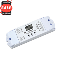 Euchips - Decodificador LED DMX RGBW de 4 Canales y 240 W/480 W, Controlador de Intensidad LED, Entrada de CC de 12 V/24 V, Controlador DMX512
