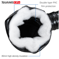 Conduit flexible isolé en PVC ondulé pour la ventilation, tuyau de ventilation HVAC, conduit anti-condensation pour bâtiments