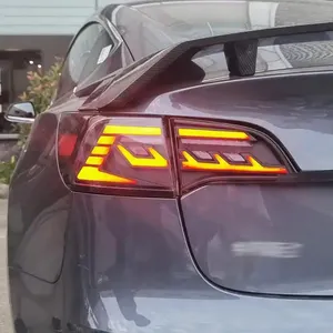 Araba parçaları mal kuyruk işık konsept stili arka lambaları arka lamba LED sinyal Reversing park ışıkları Tesla modeli 3 / Y