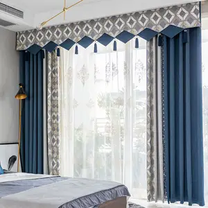 Yenloprintemps — rideau occultant Simple en coton et lin, combinaison de couleur jacquard, en tissu pour chambre à coucher et salon