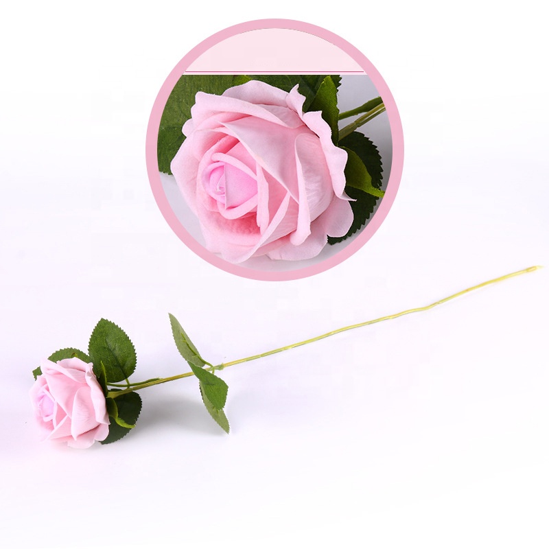 30 pezzi di fiori di rosa artificiali in velluto / rose di seta finte al tatto con steli lunghi per la casa, decorazioni per feste di matrimonio