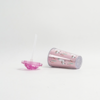 Gobelet à café horizontal 500 ml, design élégant, motif personnalisé, avec paille, anti-fuite, double paroi, en plastique, pour thé au lait, avec intérieur en papier