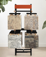 Présentoir métallique personnalisé Ray pour tapis et échantillons – Support d'exposition pour tapis, moquettes et couvertures en magasin