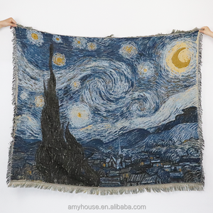 Home Deco Van Gogh's Starry Sky Throw Blanket Couverture tissée Tapisserie OPP Bag Wearable Blanket Livraison rapide Pas cher Vintage Sofa - Product Image 1