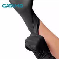 Gants en nitrile jetables G38 sans poudre, gants en nitrile noirs personnalisés pour tatouage, examen et sécurité