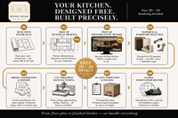 Armoires de cuisine sur mesure, gris foncé charbon, quincaillerie en laiton, marbre Calacatta, OEM, conception 3D gratuite pour toute la maison