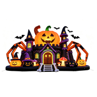 Grande maison hantée gonflable, labyrinthe gonflable géant, décoration d'Halloween en plein air pour parc d'attractions et centre commercial