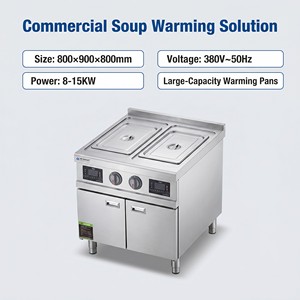 Commercial Double Pan Induction Soup Warmer with Cabinet for Restaurants Food Stalls Catering and Food Service Dealers - Product Image 2