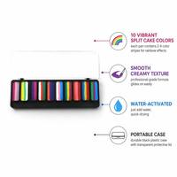 Palette de peinture pour le visage à 10 couleurs, en gros, à une seule rangée, effet gâteau, kit à base d'eau personnalisable avec logo OEM pour fêtes d'enfants