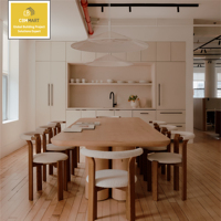 Armário de Cozinha Estilo Americano com Moldura Slim Transicional em Madeira Laminada, Projeto Personalizado para Villa