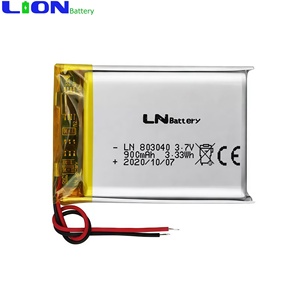 Batería Recargable de Polímero de Litio LN 803040 con Certificación KC IEC Un38.<span class=keywords><strong>3</strong></span> Ce, <span class=keywords><strong>3</strong></span>.7V, 803040, 900mAh, Mini Batería de Polímero de Litio ODM/ODM - Product Image 1