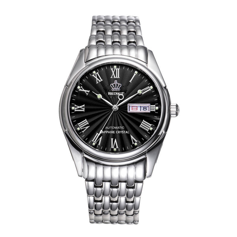 Silver black roman numerals menswear