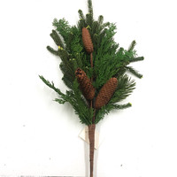 Tiges artificielles de pin en plastique de haute qualité pour décoration de Noël Vente en gros