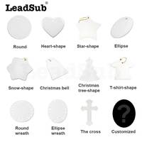 Vente chaude Ornements de Noël vierges personnalisés en forme d'étoile Blancs d'ornement en céramique de sublimation pour presse à chaud