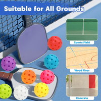 Balle de pickleball d'entraînement portable, 40 trous, 26 perforations moulées par injection, 74 mm, rotomoulée monobloc en TPE, 25-26 g, haute élasticité
