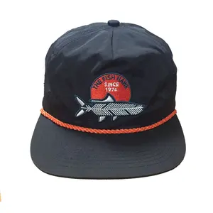 Özel boş spor halat şapka çalışan 5 Panel açık Vintage Golf kap Snapback şoför şapkası halat ile erkekler için kalın kadife şapkalar