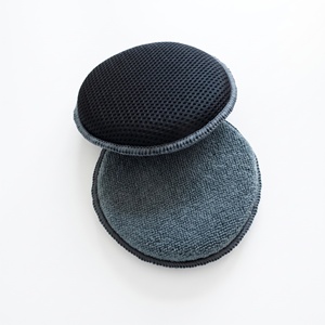 Tampon applicateur de cire pour voiture en microfibre double face HM-P011, éponge de polissage douce à dos en maille anti-rayures pour le detailing automobile, le cirage - Product Image 2