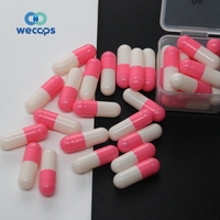 Capsules vides imprimées sur mesure Wecaps, capsules de couleur rose, capsules 000 HPMC