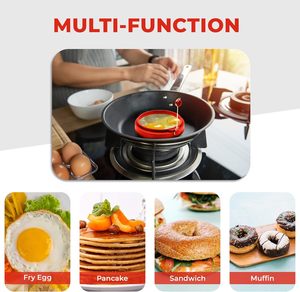 BPA Free Leicht zu reinigende Silikon-Pfannkuchen-Koch ringe Spiegelei-Form Silikon-Kocheierring-Form - Product Image 4