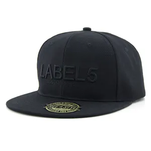 6面板snapback空白gorras黑色高品质定制刺绣平檐snapback帽snapback嘻哈帽帽子