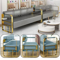 Fauteuils de réception glamour en similicuir noir avec cadre en métal doré poli pour salons