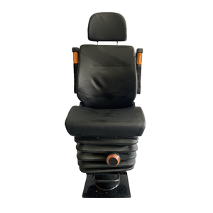 Siège conducteur <span class=keywords><strong>de</strong></span> wagon <span class=keywords><strong>de</strong></span> chemin <span class=keywords><strong>de</strong></span> fer YSR en cuir avec suspension mécanique noir YSR911-44D pour véhicules <span class=keywords><strong>de</strong></span> construction, camions et chariots élévateurs - Product Image 1