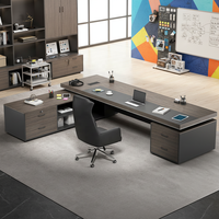 Juego de Silla de Oficina Profesional de Madera de Lujo con Gabinete Lateral y Cajonera para Archivos, Ecológico E1, de Alta Capacidad de Carga, Moderno, para Gerentes