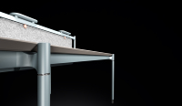 Bureau de travail simple, table de réunion commerciale, poste de travail minimaliste pour le personnel, table avec structure métallique, table de bureau à domicile