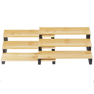 Estante para Especias de Bambú de 4 Niveles, Organizador de Almacenamiento de Cocina Expandible, Tipo Vertical, Color Madera, Rectangular, Multiusos - Product Image 5