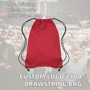 Professional Custom Logo 210D Polyester Portable <b>Drawstring</b> <b>Backpack</b> Unisex Low MOQ Sports Marathon Running Shoe - Product Image 2