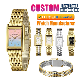 Reloj de Cuarzo de Lujo para Mujer, con Correa de Acero Inoxidable, Diseño Cuadrado con Esfera de Cristal, Estilo Antiguo, Personalizable - Product Image 1