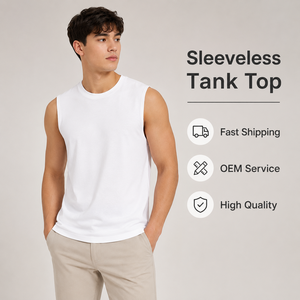 Camiseta sin mangas de algodón puro de 200 g, estilo retro, holgada y extragrande, con efecto desgastado, 100% algodón, venta al por mayor, OEM, DOM, personalizada - Product Image 1