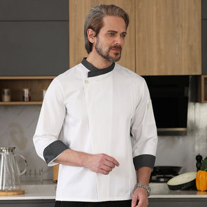 Ropa DE TRABAJO DE Chef de Hotel de mangas tres cuartos de nuevo estilo de moda que absorbe la humedad absorbente de sudor para uniformes de Bar de restaurante - Product Image 2