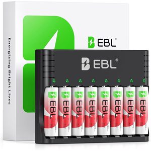 EBL 8 <b>Pack</b> 3000mwh 1.5V Rechargeable AA <b>Batteries</b> Constant Voltage Cylindrical <b>Lithium</b> <b>Ion</b> Rechargeable <b>Lithium</b> Charger - Product Image 2