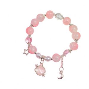 Bracelets tendance chinois colorés en perles pour femmes et filles, bracelet mignon avec breloque coquillage, bracelet en perles de cristal et pierres précieuses - Product Image 5