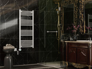 Nouvel arrivage Porte-<span class=keywords><strong>serviettes</strong></span> électrique Sèche-linge de salle de bain moderne de haute qualité avec chauffage Acier fonte Hôtels Appartements - Product Image 4